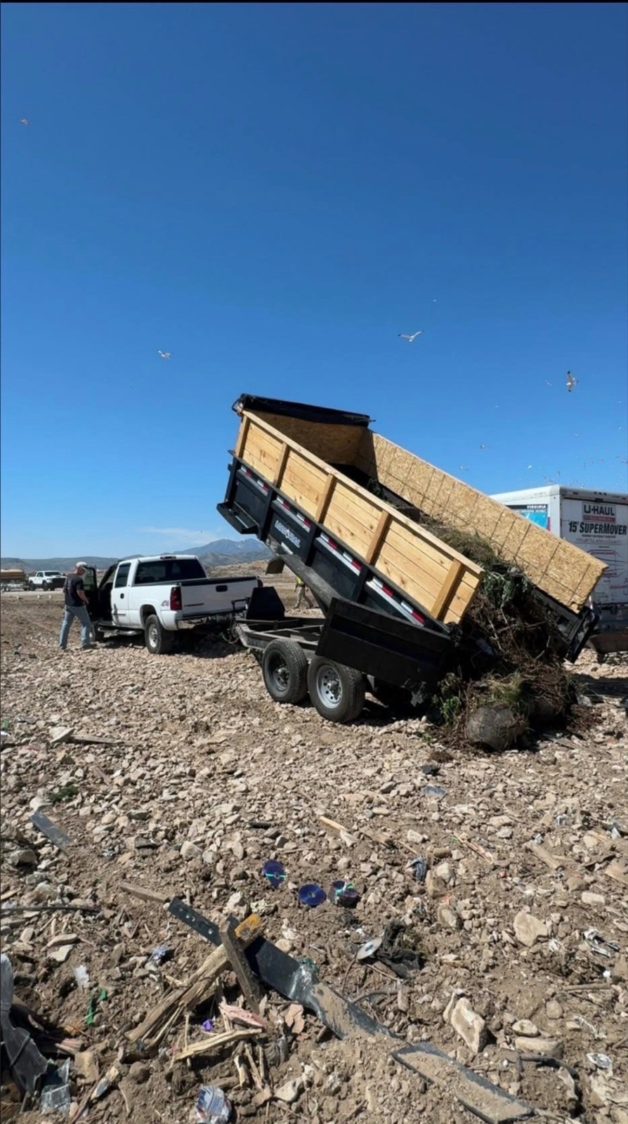 Dumping landscape debris at the landfill